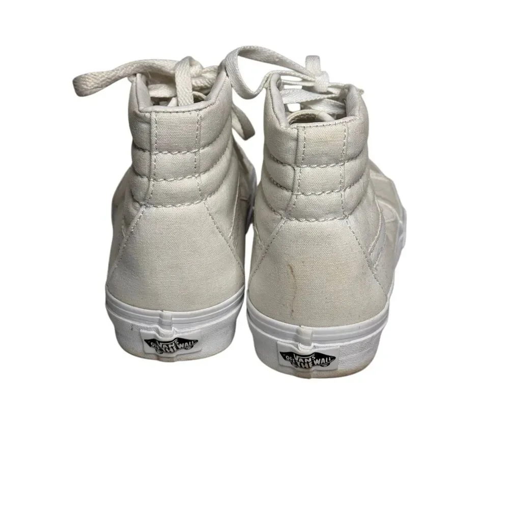Vans off the wall white classic high top canvas sneakers size 7